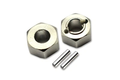 TEAM LOSI MINI-T 2.0 GPM  SILVER ALUMINUM REAR WHEEL HEX ADAPTERS 5MM LM010R-S - Image 1 of 3