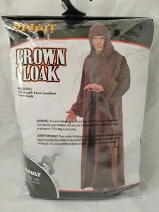 Spirit Halloween Brown Cloak faux leather print Costume Adult size. NEW - Picture 1 of 5