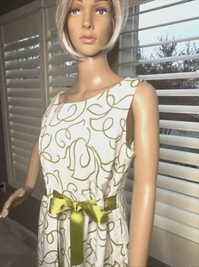 Jessica Howard cream and green SZ 16 dress - Picture 1 of 8