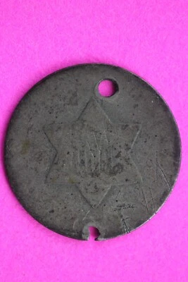 Dateless Trime 3 Three Cent Silver Dime Low Grade Holed Exact Coin Shown 16 - Image 1 of 3
