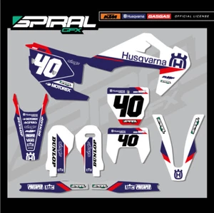Kit de gráficos MX personalizados Husqvarna TE FE 125 250 350 450 Punch B/R 2019 2020 2021 - Imagen 1 de 5