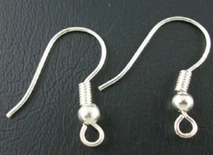 LOT 120 CROCHETS BOUCLES D'OREILLES argenté SANS NICKEL perles création bijoux - Picture 1 of 1