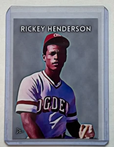 Rickey Henderson Limited Edition Artist Signed "Ogden A'S" Trading Card 2/10 - Picture 1 of 2