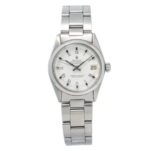 Rolex Date Just 6824 Stainless Oyster Roman & Index White Dial Men's Watch 31mm - Picture 1 of 6