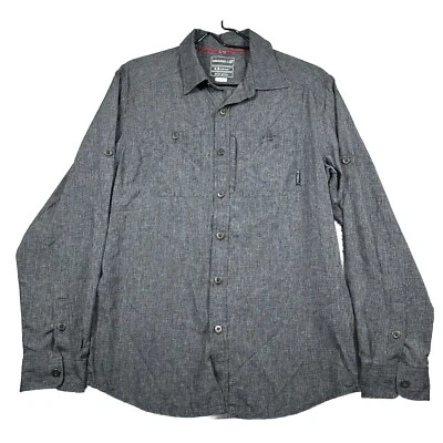Merrell Shirt Mens S Gray Long Sleeve Side Vent Opti-wick UPF 30+ Lightweight - Image 1 of 4
