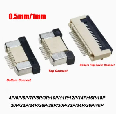 0.5/1.0mm Pitch FFC/FPC Flat Cable Top/Bottom Connect Socket 4P 5P 6P 7P 8P-40P - Image 1 of 4