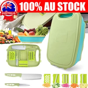 Kitchen Foldable Cutting Board Sinks Drain Basket Chopping Board Tools Strainer - Picture 1 of 13