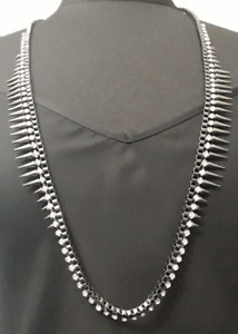 French Connection Gunmetal Spike And Rhinestone Necklace BNWT RRP £35