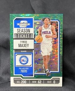 2023-24 Contenders Optic #19 TYRESE MAXEY /25 SSP Green Pulsar PRIZM 76ers - Bild 1 von 8