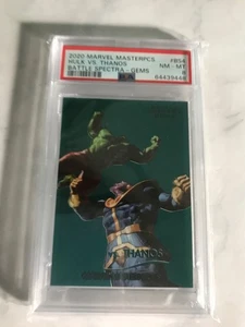 2020 Upper Deck Marvel Masterpieces Battle Spectra Gems 76/99 Hulk vs ThanosPSA8 - Picture 1 of 2