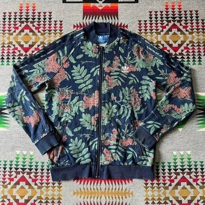 Adidas Womens Track Jacket Large Floral Full Zip Bomber Trefoil Logo Colorful D5 - Image 1 of 4
