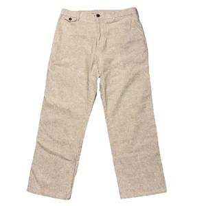 Billy Reid Herren Chambray vorne flach Hose britisch khaki Größe 32 x 27 Leinenmischung - Bild 1 von 11