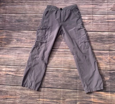 Calça cargo Unionbay masculina tamanho 16 cinza elástica bolsos na cintura casual ao ar livre GRÁTIS P - Imagem 1 de 4