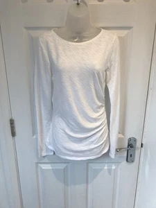 Theory Boat Neck Top Long Sleeve T-shirt White L UK 14 16 - Picture 1 of 10