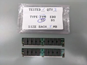 (2) Smart 4MB FPM SIMMs, 72-pin RAM Memory Sticks (8MB Total) SM5321000-7 - Picture 1 of 3