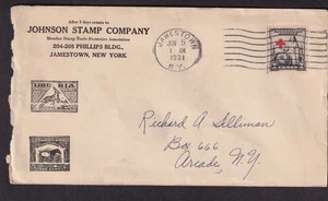 1931 advertising cover Johnson Stamp Company Jamestown NY to Arcade NY - Picture 1 of 1