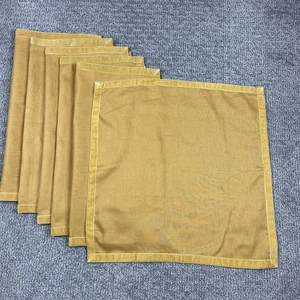 Pottery Barn Linen Dinner Cloth Napkins Set of 6 20x20 Mustard Yellow Gold Home - Picture 1 of 7
