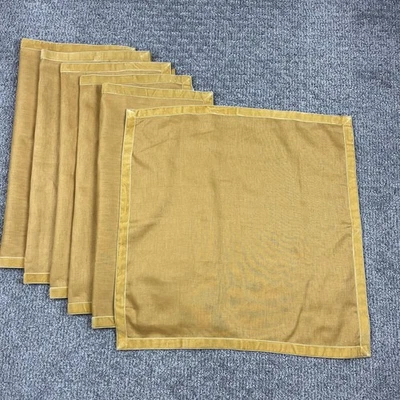 Pottery Barn Linen Dinner Cloth Napkins Set of 6 20x20 Mustard Yellow Gold Home - Image 1 of 4