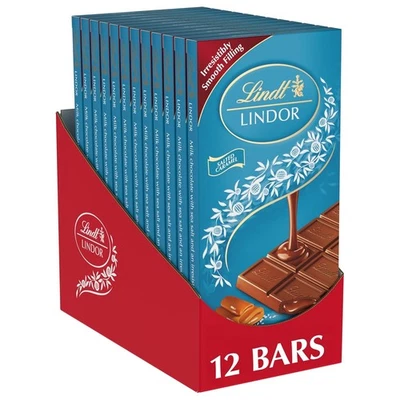 Barra de trufa Lindt LINDOR caramelo salado chocolate con leche, 3,5 oz. (Pack de 12) Foto 1 de 2