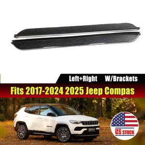 Running Board Fits for 2017-2024 2025 Jeep Compass Side Step Nerf Bar w/brackets - Picture 1 of 9
