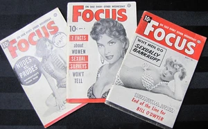 3x Focus MagazInes from 1953~Nudes vs.Prudes/Why Men Go Sexually Bankrupt - Foto 1 di 13