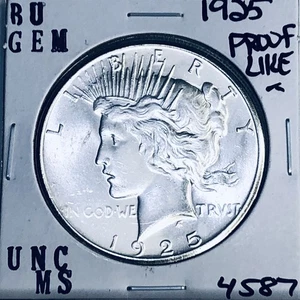 1925 P BU GEM PEACE SILVER DOLLAR UNC MS+++ U.S. MINT RARE COIN 4587 - Picture 1 of 3