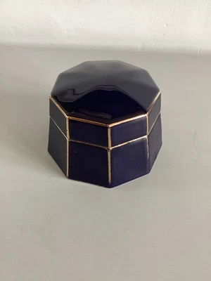 ANCIEN POUDRIER ART DECO COIFFEUR ALEXANDRE PARIS PORCELAINE LIMOGES BOITE POUDR - Photo 1/4