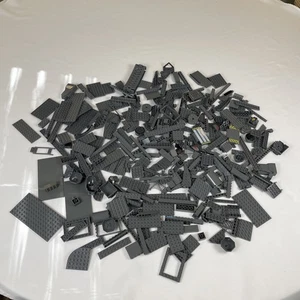 LEGO Bulk lot 2+lbs pounds Dark Gray bricks blocks pieces some STAR WARS - Picture 1 of 12