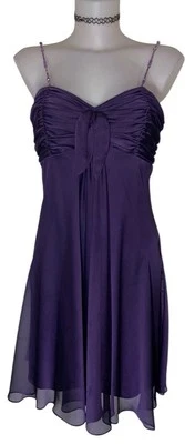 Vestido De Colección Años 90 Para Mujer Babydoll Púrpura Con Cuentas Coqueta Gótico Boho Halter Talla 10 Foto 1 de 4
