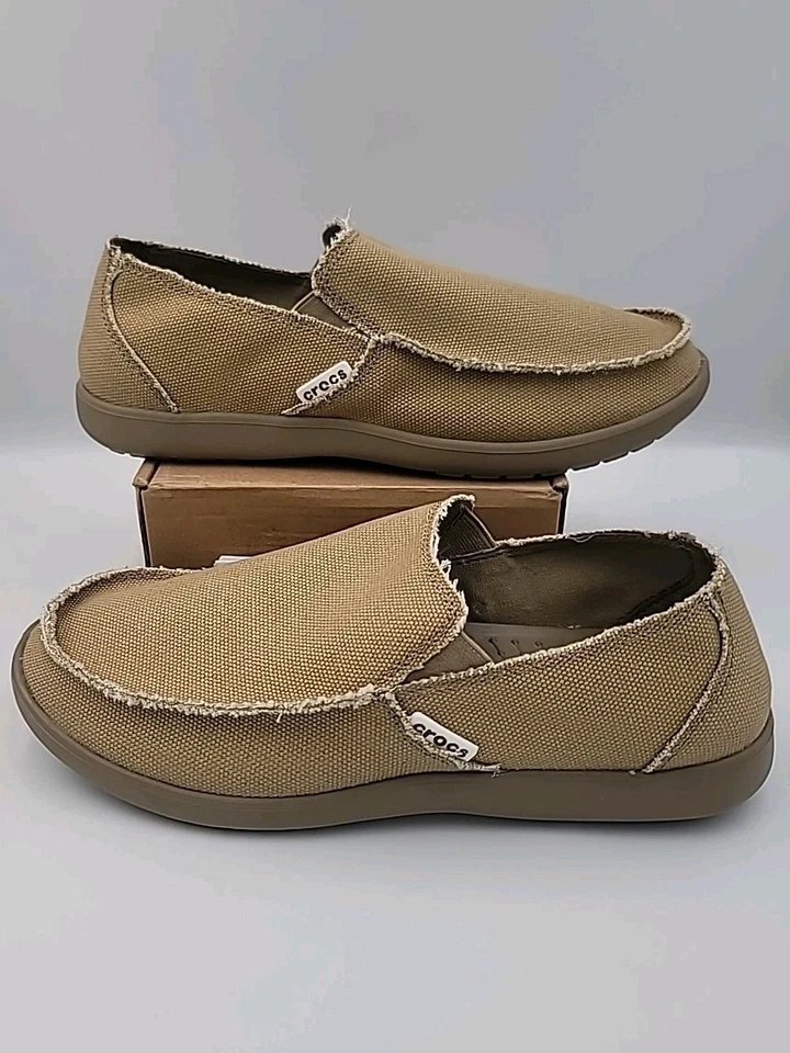 Zapatos sin cordones Crocs Santa Cruz para hombre mocasín tostado talla 9 cómodos informales nuevos sin caja tiene etiqueta Foto 1 de 4