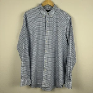 Polo Ralph Lauren Shirt Mens XL Blue White Gingham Check Classic Fit Flesh Pony - Picture 1 of 7
