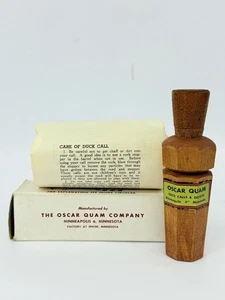Vintage Oscar Quam Duck Call Wooden Brass Reed with Original Box 5” Minnesota - Picture 1 of 20