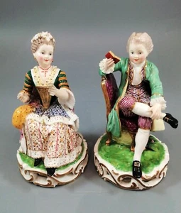Antique Derby Porcelain Figurines of Young Pair, c.1780 - Picture 1 of 16