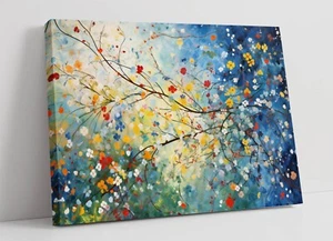 JACKSON POLLOCK x MONET STYLE ABSTRACT -FRAMED CANVAS WALL ART PICTURE PRINT - Picture 1 of 2