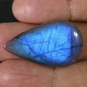 Top Quality Blue Fire Labradorite Pear Shape Labradorite Magical Stone 23.70 Cts - Picture 1 of 8