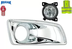 Chrome Plastic Fog Bezel Built-in LED Strip & Fog Light Lamp Right Kenworth T660 - Bild 1 von 9