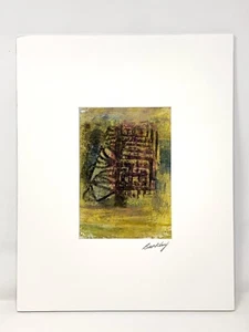 Original~Artisan Made~Encaustic Painting~Monotype~Matted~Signed~Free Shipping - Picture 1 of 8