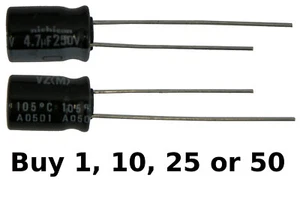 Nichicon 4.7uf 4.7ufd/250V Volt 105 Degree Hi Temp Radial Electrolytic Capacitor - Picture 1 of 14