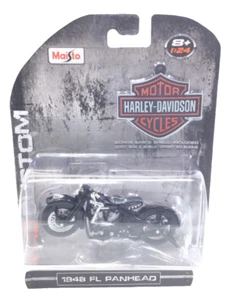 HARLEY DAVIDSON MOTORCYCLES 1948 FL Panhead 1:24 SCALE DIECAST HD CUSTOM NEW - Picture 1 of 3