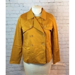 Simply Vera Jacket Harvest Gold Double Breasted has Pockets Pea Coat Medium - Picture 1 of 6