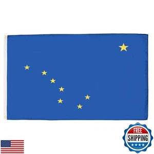 AZ FLAG - Alaska Flag - 3x5 Ft - 100D Polyester Us State Of Alaska Banner wit - Picture 1 of 4