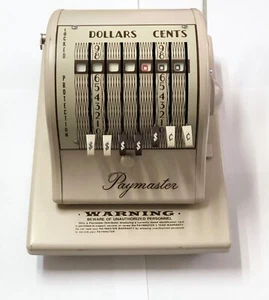 VINTAGE Paymaster S-1000 Check Writer - Beige/Brown  - Picture 1 of 3