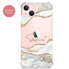 Personalised Case Name Marble Shockproof Cover For iPhone 13 12 11 15 Xr 7 8 14