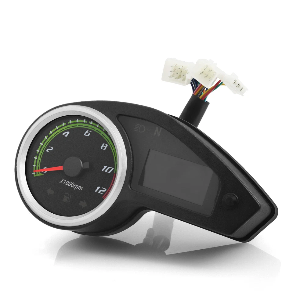 Motorcycle Odometer Speedometer Tachometer Fuel Gauge LCD Screen Digital Display Foto 1 de 4