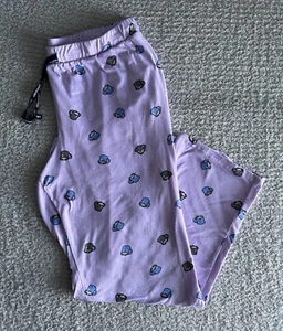 Life is Good Pajama Sleep Pants Women’s Sz Large Purple Coffee Lounge Stretch - Picture 1 of 12