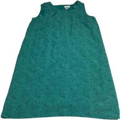 Coldwater Creek Shift Dress size 24 W Green Floral Paisley Pattern Dress Holiday - Image 1 of 4