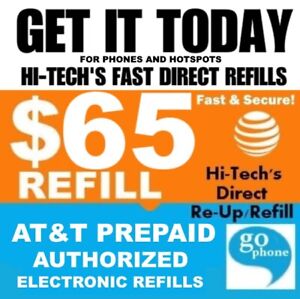$65 ATT PREPAID REFILL ✅ DIRECT TO   PHONE ✅ ONLINE AT&T REFILL ✅ GET IT TODAY!