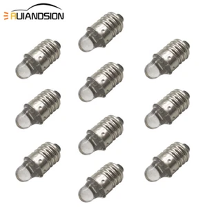 10pcs E10 LED Screw Base Globe Bulb Cool White 3V DC Torch Flashlight Lamp Light - Picture 1 of 7