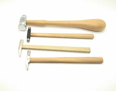 4 Hammers SET  Repouse Ball Pein Planishing Metal Jewellers Tools,watch Makers • 28.15€