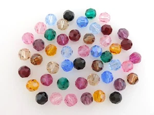 48 Pcs. SWAROVSKI® Crystal Round Beads,Article #5000 7MM, Color ASSORTMENT - Picture 1 of 3